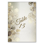Waterverf Golden Eucalyptus Foliage Wedding Shiny Kaart (Achterkant)