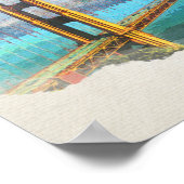 Waterverf Golden Gate Bridge San Francisco Poster (Hoek)