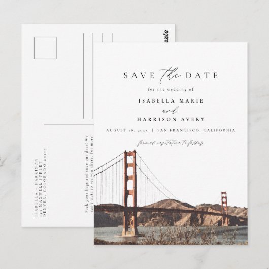 Waterverf Golden Gate San Francisco Californië Briefkaart (Voorkant / Achterkant)