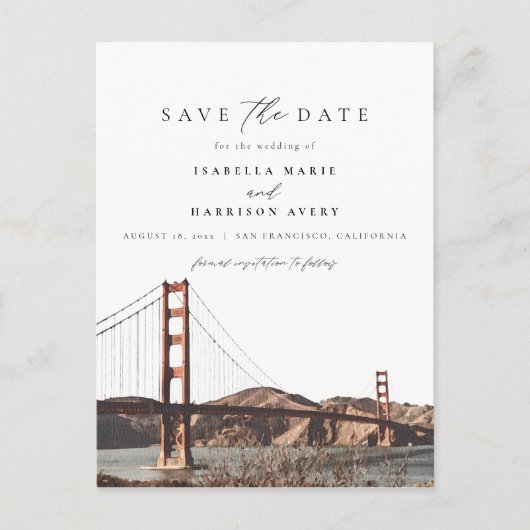 Waterverf Golden Gate San Francisco Californië Briefkaart (Voorkant)