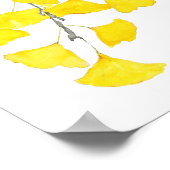 Waterverf Golden Ginkgo Poster (Hoek)