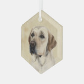 Waterverf Golden Labrador Dog Pet Animal Art Glas Ornament (Voorkant links)