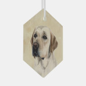 Waterverf Golden Labrador Dog Pet Animal Art Glas Ornament (Voorkant Rechts)
