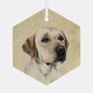 Waterverf Golden Labrador Dog Pet Animal Art Glas Ornament