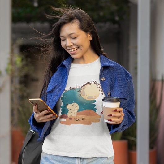 waterverf Golden*** Labrador hond past aan T-shirt