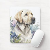 Waterverf Golden Labrador Retriever en Flowers Muismat (Met muis)