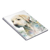 Waterverf Golden Labrador Retriever en Flowers Notitieboek (Rechterzijde)