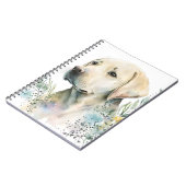 Waterverf Golden Labrador Retriever en Flowers Notitieboek (Linkerzijde)