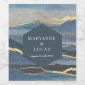 Waterverf Golden Landscape Bruiloft Wijnlabel Wijn Etiket (Enkel label)