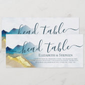 Waterverf Golden Mountain Wedding Head Teken (Voorkant / Achterkant)