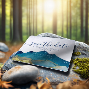 Waterverf Golden Mountains Outdoor Weddenfoto Save The Date