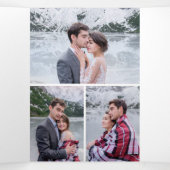 Waterverf Golden Mountains Photo Collage Wedding Drieluik Uitnodiging (Binnenkant midden)