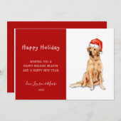 Waterverf Golden rekever Holiday Aankondiging (Voorkant / Achterkant)