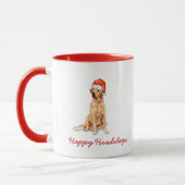 Waterverf Golden Retreiver in Santa hat Holiday Mok (Links)