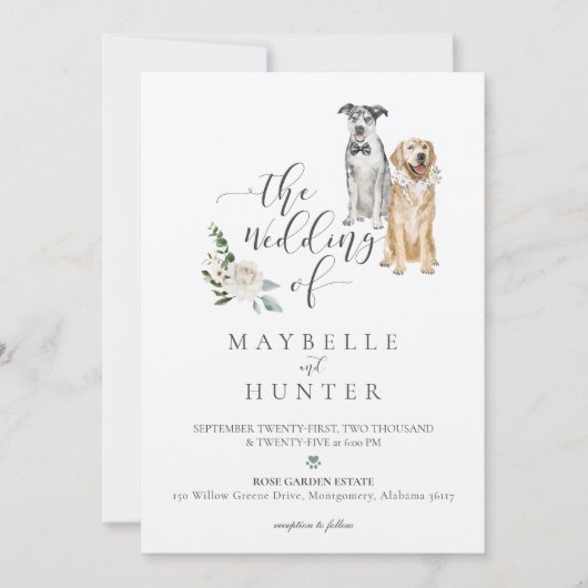 Waterverf Golden Retriever & Catahoula Leopard Kaart (Voorkant)