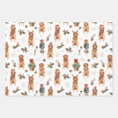 Waterverf Golden Retriever Christmas Dogs Inpakpapier Vel (Voorkant 3)