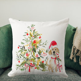 Waterverf Golden Retriever Christmas Kussen