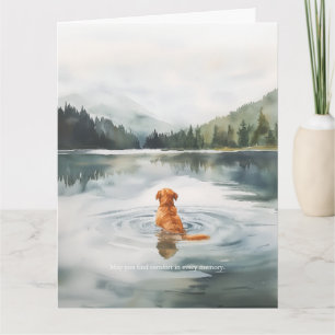 Waterverf Golden Retriever Condoleancekaart, Lake Kaart