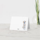 Waterverf Golden Retriever Dog Dank u Kaart (Achterkant)