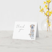 Waterverf Golden Retriever Dog Dank u Kaart (Gele Bloem)
