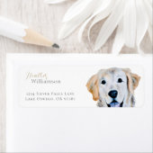 Waterverf Golden Retriever Dog Etiket (Insitu)