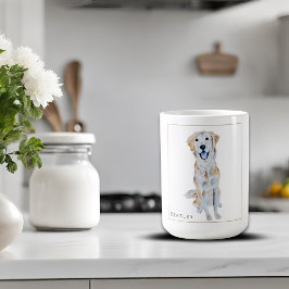 Waterverf Golden Retriever Dog gepersonaliseerd Koffiemok