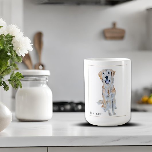 Waterverf Golden Retriever Dog gepersonaliseerd Koffiemok
