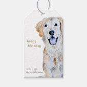 Waterverf Golden Retriever Dog Happy Birthday Cadeaulabel (Voorkant)
