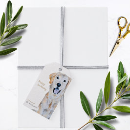 Waterverf Golden Retriever Dog Happy Birthday Cadeaulabel