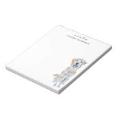 Waterverf Golden Retriever Dog Personaliseren Notitieblok (Linkerzijde)
