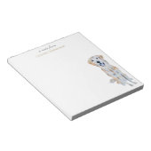 Waterverf Golden Retriever Dog Personaliseren Notitieblok (Schuin)