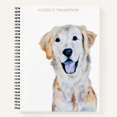 Waterverf Golden Retriever Dog Personaliseren Notitieboek (Voorkant)
