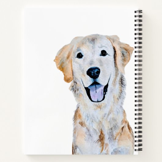 Waterverf Golden Retriever Dog Personaliseren Notitieboek (Achterkant)