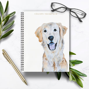 Waterverf Golden Retriever Dog Personaliseren Notitieboek