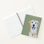Waterverf Golden Retriever Dog Personaliseren Notitieboek (Binnen)