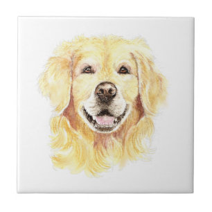 Waterverf Golden Retriever Dog Pet Animal keramiek Tegeltje