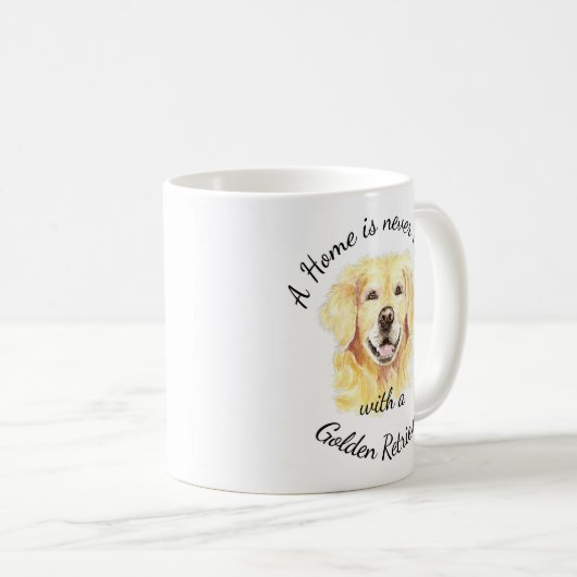 Waterverf Golden Retriever Dog Pet Animal Koffiemok (Voorkant rechts)