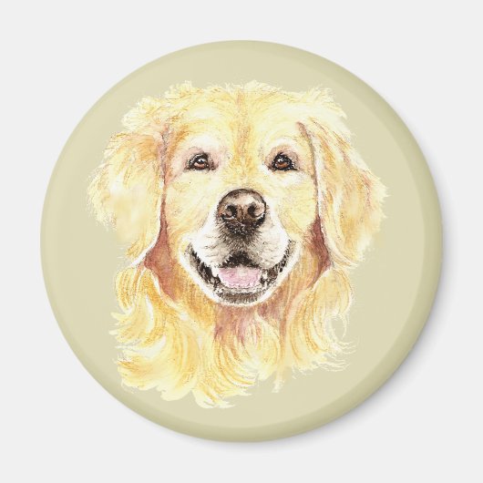 Waterverf Golden Retriever Dog Pet Animal Magneet (Voorkant)