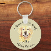 Waterverf Golden Retriever Dog Pet Animal Sleutelhanger (Voorkant)