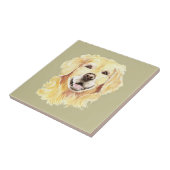 Waterverf Golden Retriever Dog Pet Animal Tegeltje (Zijkant)