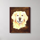 Waterverf Golden Retriever Dog Pet Art Canvas Afdruk (Voorkant)