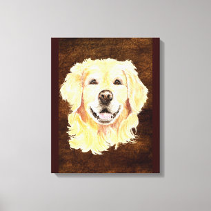 Waterverf Golden Retriever Dog Pet Art Canvas Afdruk