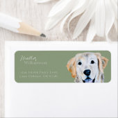 Waterverf Golden Retriever Dog Retouradres Etiket (Insitu)