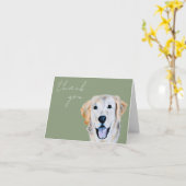 Waterverf Golden Retriever Dog Sage Dank u Kaart (Gele Bloem)