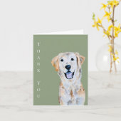 Waterverf Golden Retriever Dog Sage Dank u Kaart (Gele Bloem)