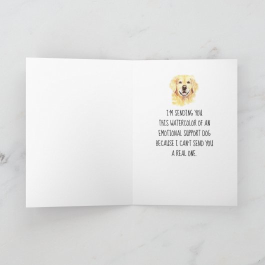 Waterverf Golden Retriever Dog stimuleren Kaart (Binnen)