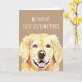 Waterverf Golden Retriever Dog stimuleren Kaart (Gele Bloem)