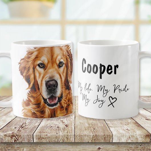 Waterverf Golden Retriever Dog's Naam Koffiemok