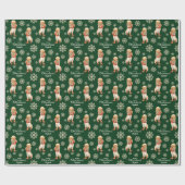 Waterverf Golden Retriever Hondenkerst Cadeaupapier (Vlak)