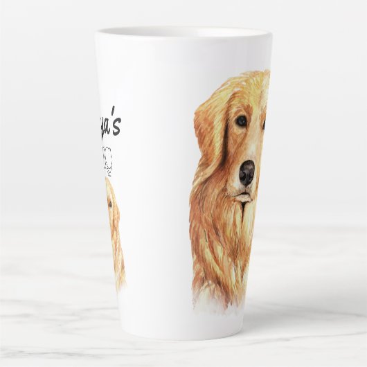 Waterverf Golden Retriever Latte Mok (Voorkant)